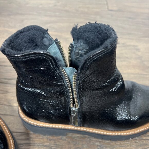 \PAUL GREEN Natick Faux Fur Lined Boot Crinkle Leather Black Women's Sz 6 US - Picture 7 of 11